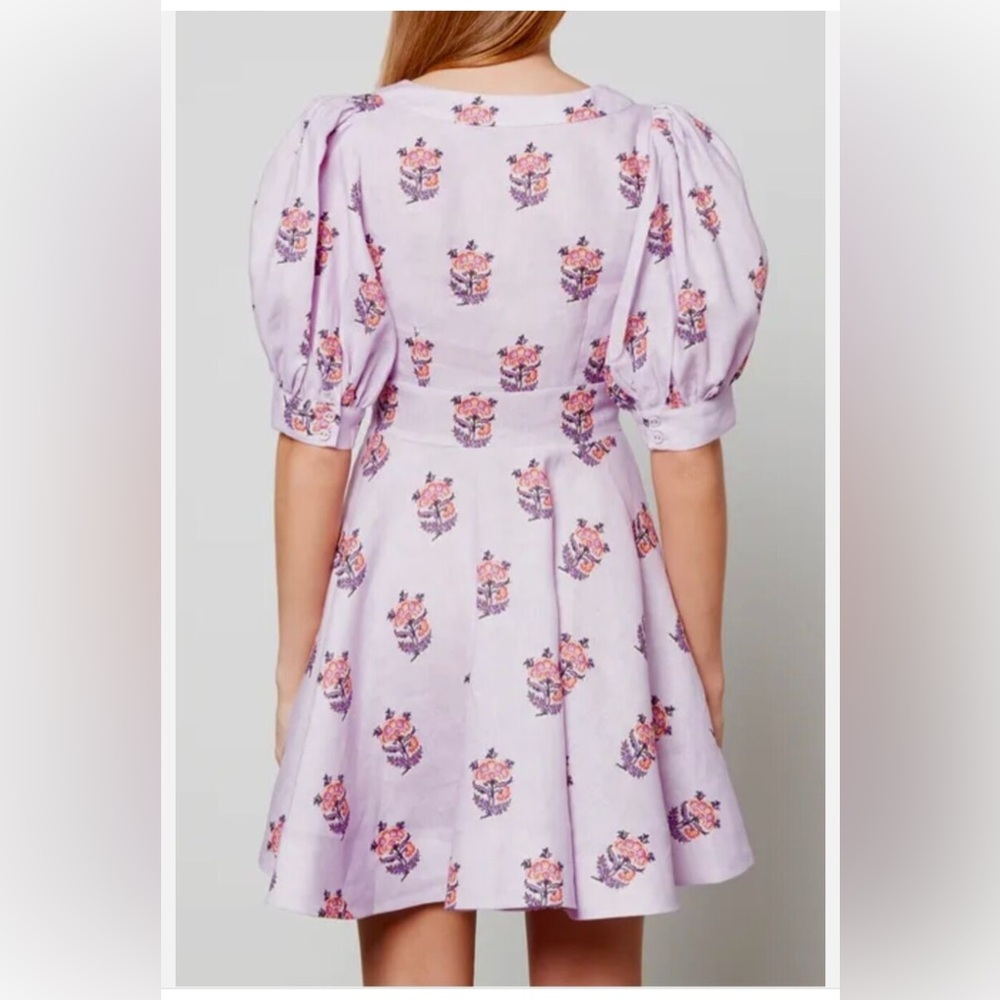 Floral Lace-Up Dress in Lavender - Picture 4 of 7